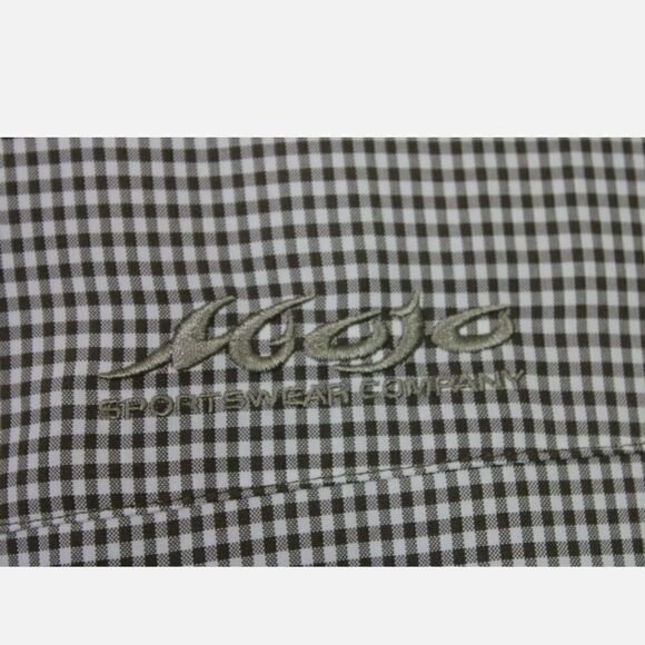 MOJO SPORTSWEAR BUTTON FRONT SS MENS VENTED SHIRT BROWN CHECK SIZE MEDIUM - Picture 7 of 9